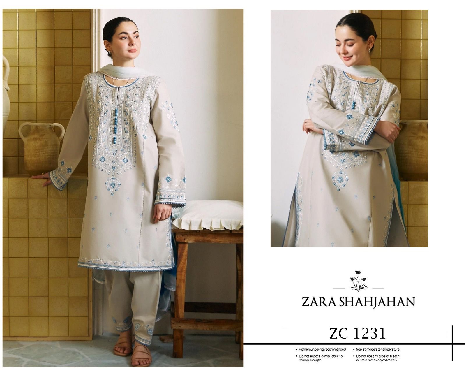 Zara Shahjahan 3 piece pure airjet lawn